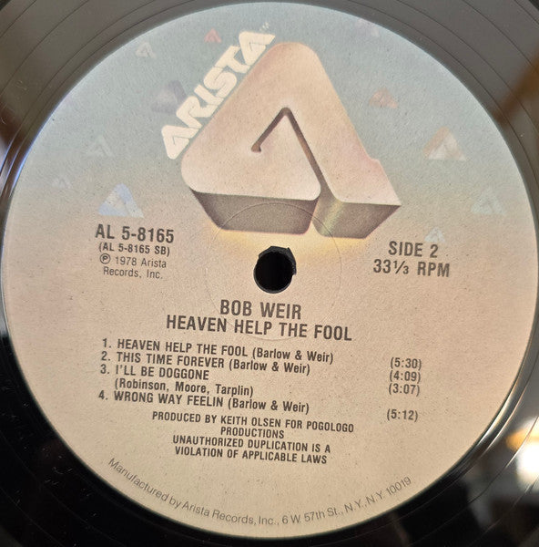 Bob Weir : Heaven Help The Fool (LP, Album, Ind)