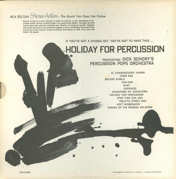 Dick Schory's Percussion Pops Orchestra : Holiday For Percussion (LP, Album, Die)