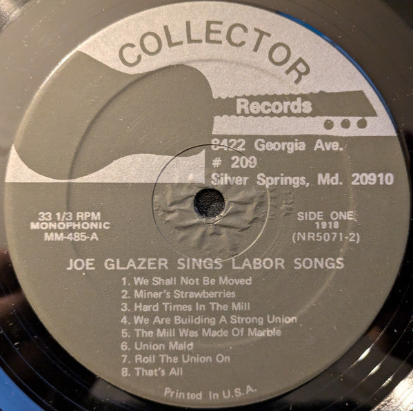 Joe Glazer : Sings Labor Songs (LP, Album, Mono, RM)