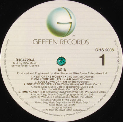 Asia (2) : Asia (LP, Album, Club, RCA)