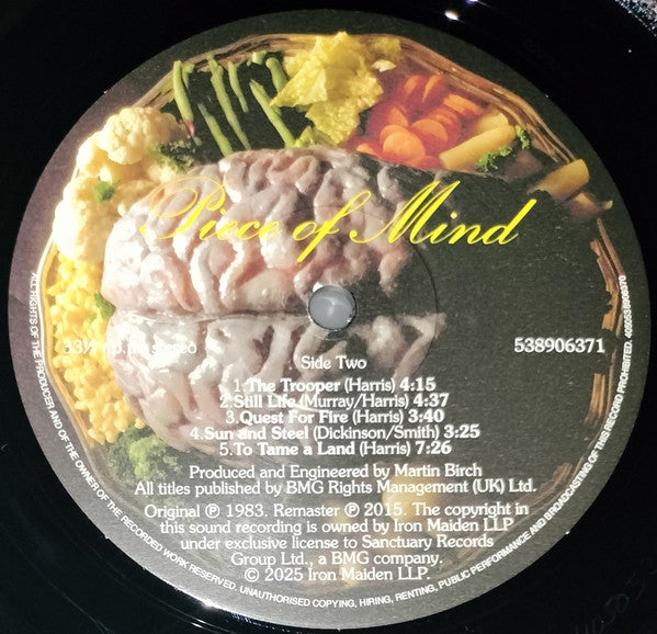 Iron Maiden : Piece Of Mind (LP, Album, RE, RM)