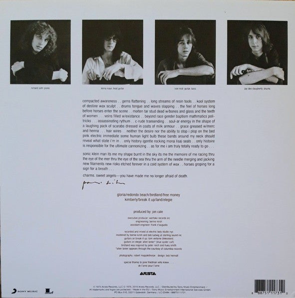 Patti Smith : Horses (LP, Album, RE)