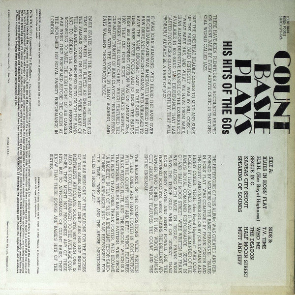 Count Basie : Count Basie Plays His Hits Of The 60s (LP, Comp, Mono)