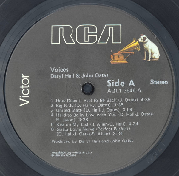 Daryl Hall & John Oates : Voices (LP, Album, RP)