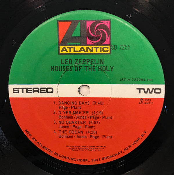 Led Zeppelin : Houses Of The Holy (LP, Album, Club, Pre)