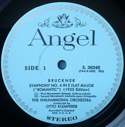 Anton Bruckner, Otto Klemperer, Philharmonia Orchestra : Symphony No. 4 "Romantic" (LP)