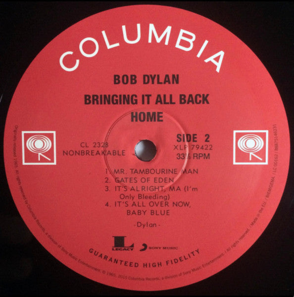 Bob Dylan : Bringing It All Back Home (LP, Album, Mono, RE, 180)