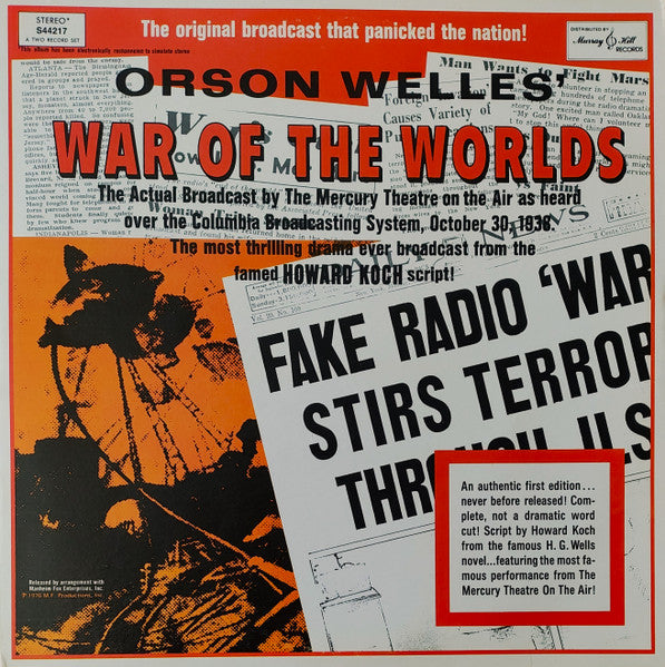 Orson Welles, The Mercury Theatre On The Air : Orson Welles' War Of The Worlds (2xLP, Gat)
