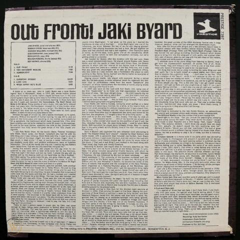 Jaki Byard : Out Front! (LP, Album, Mono)