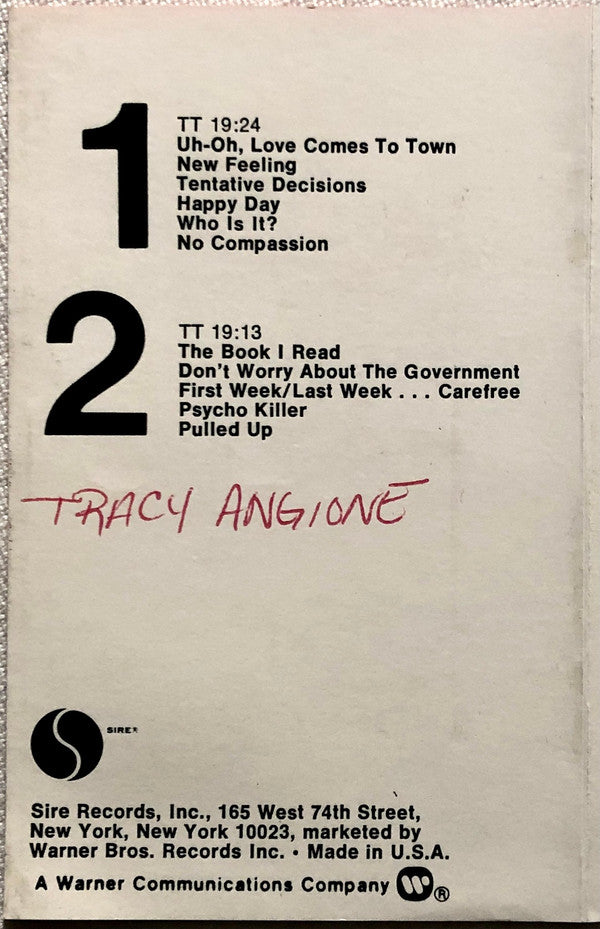 Talking Heads : Talking Heads: '77 (Cass, Album, Win)