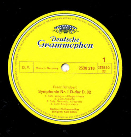 Franz Schubert / Karl Böhm, Berliner Philharmoniker : Franz Schubert Symphonien Nr. 1 & Nr. 2 (LP)