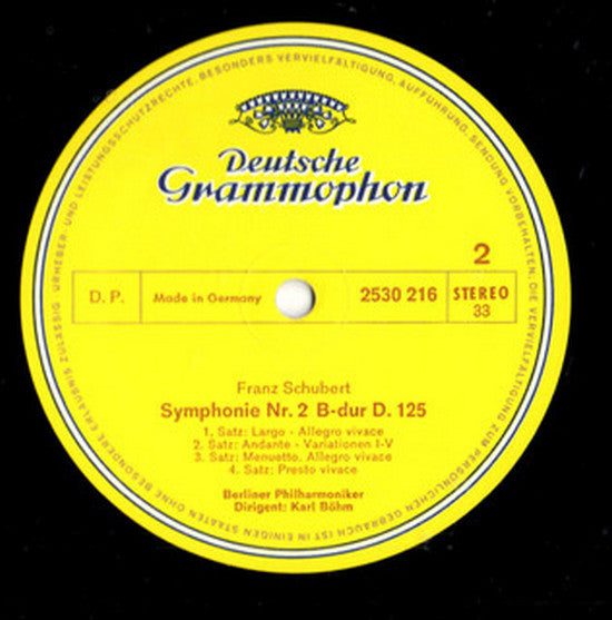 Franz Schubert / Karl Böhm, Berliner Philharmoniker : Franz Schubert Symphonien Nr. 1 & Nr. 2 (LP)