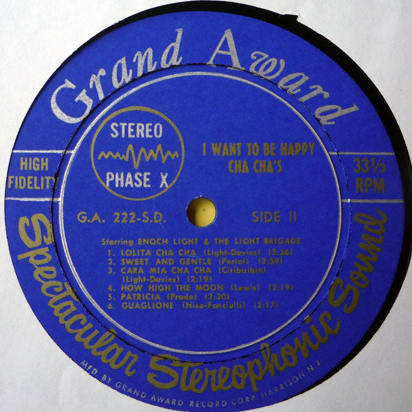 Enoch Light And The Light Brigade : I Want To Be Happy Cha Cha's (LP)