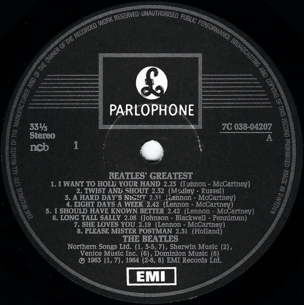 The Beatles : Beatles' Greatest (LP, Comp)