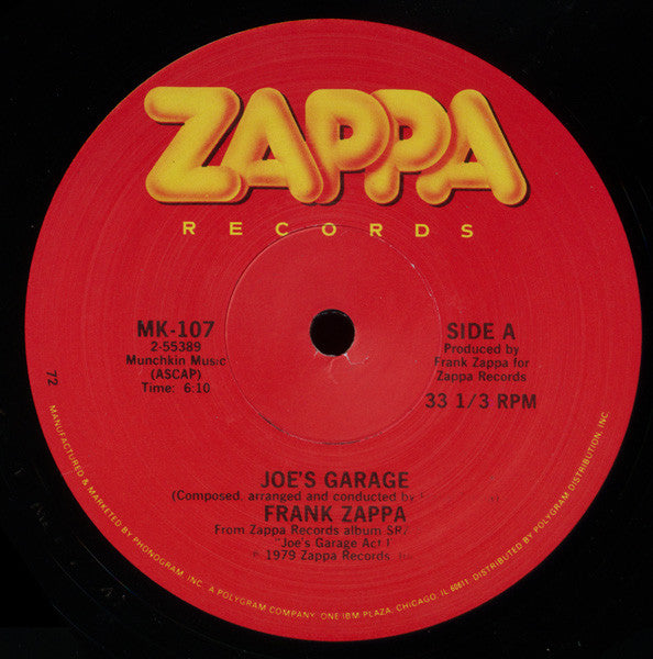 Frank Zappa : Welcome To. . . Joe's Garage Act 1 (12", Promo)