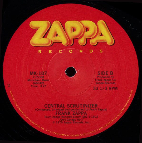 Frank Zappa : Welcome To. . . Joe's Garage Act 1 (12", Promo)