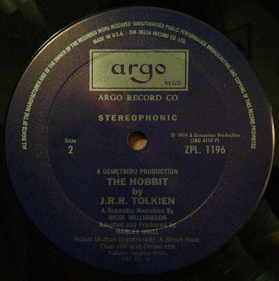 J.R.R. Tolkien, Nicol Williamson : The Hobbit (4xLP, Album + Box)
