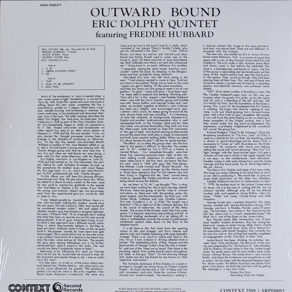 Eric Dolphy Quintet : Outward Bound (LP, Album, RE)