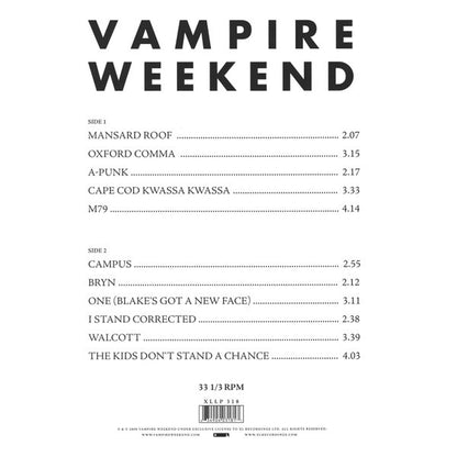 Vampire Weekend : Vampire Weekend (LP, Album, RE)