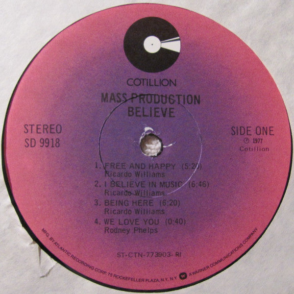 Mass Production : Believe (LP, Album, RI )