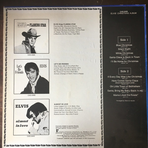Elvis Presley : Elvis' Christmas Album (LP, Album, Mono, RE)