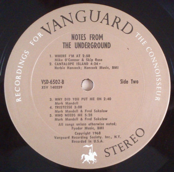 Notes From The Underground : Notes From The Underground (LP, Album)