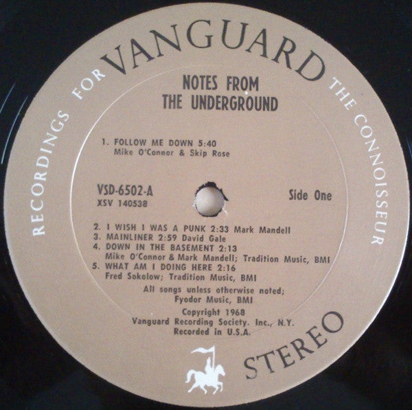 Notes From The Underground : Notes From The Underground (LP, Album)