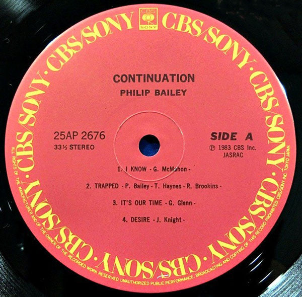 Philip Bailey : Continuation = アナザ・フェイス (LP, Album)