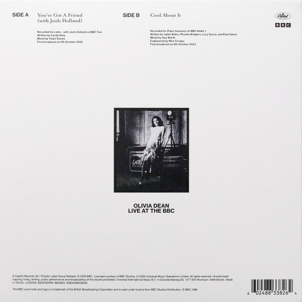 Olivia Dean : Live At The BBC (7", RSD, Ltd)