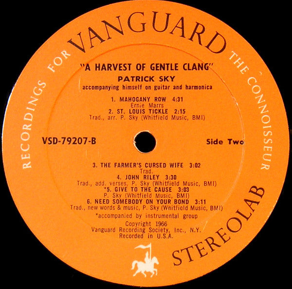 Patrick Sky : A Harvest Of Gentle Clang (LP, Album, Ora)