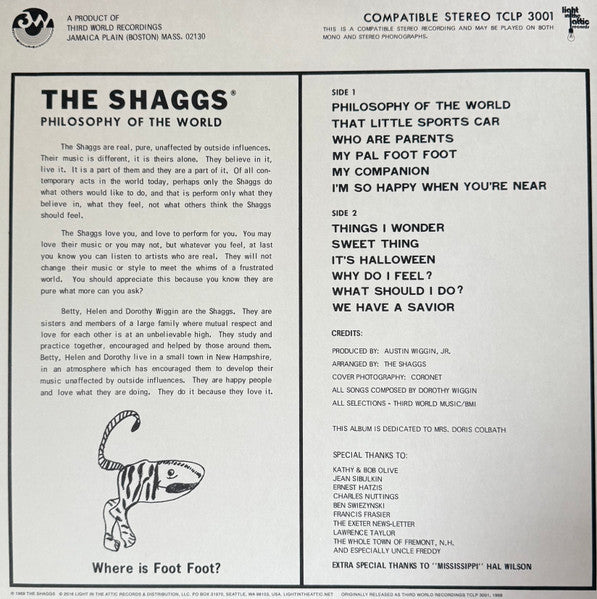 The Shaggs : Philosophy Of The World (LP, Album, RP, Yel)