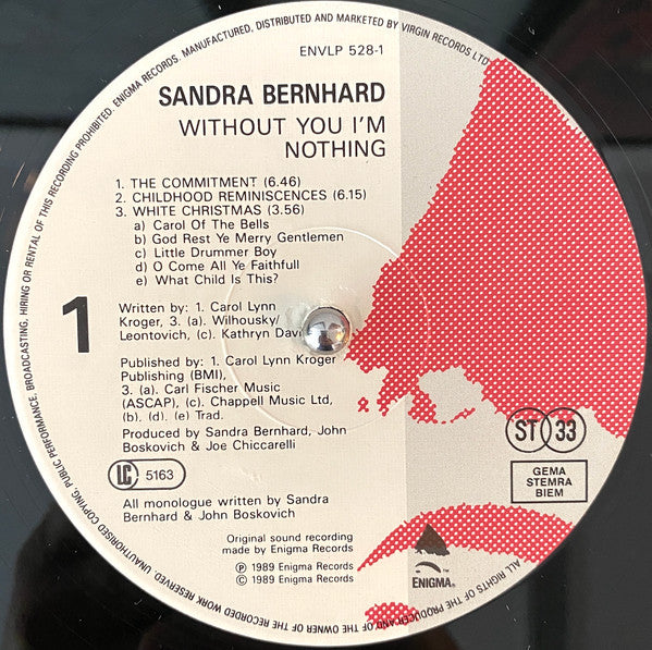 Sandra Bernhard : Without You I'm Nothing (2xLP, Album)
