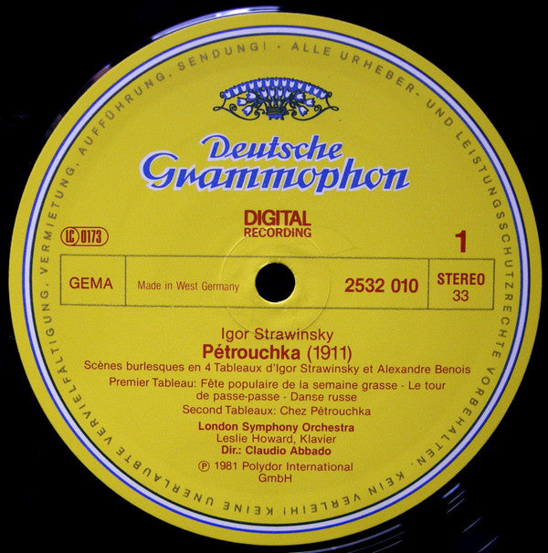 Igor Strawinsky* – London Symphony Orchestra · Claudio Abbado : Pétrouchka (LP, Album)