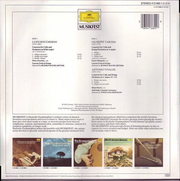 Vivaldi*, Boccherini*, Tartini* : The Baroque Cello - Concertos By Vivaldi • Boccherini & Tartini (LP, Comp)