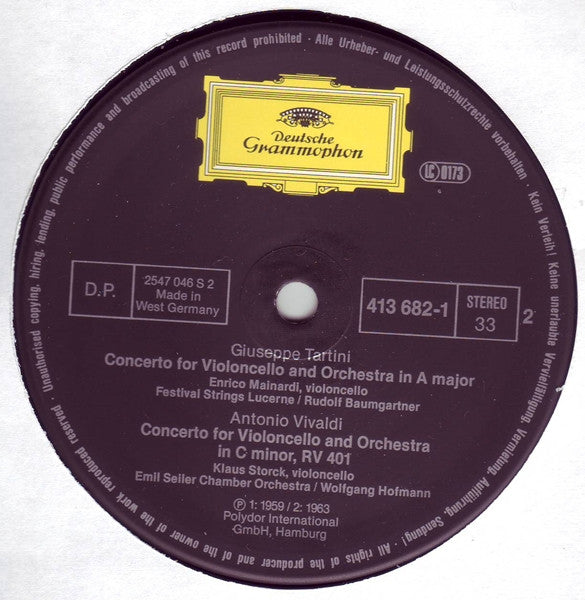 Vivaldi*, Boccherini*, Tartini* : The Baroque Cello - Concertos By Vivaldi • Boccherini & Tartini (LP, Comp)