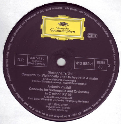 Vivaldi*, Boccherini*, Tartini* : The Baroque Cello - Concertos By Vivaldi • Boccherini & Tartini (LP, Comp)