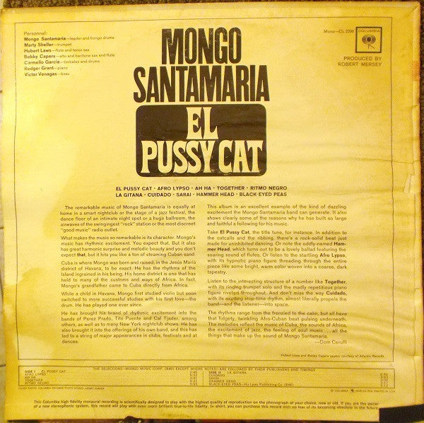 Mongo Santamaria : El Pussy Cat (LP, Mono, Promo)