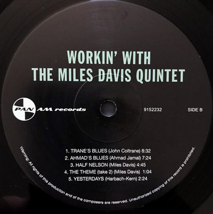 The Miles Davis Quintet : Workin' With The Miles Davis Quintet (LP, Album, Ltd, RE, RM, 180)