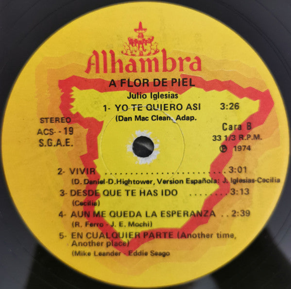 Julio Iglesias : A Flor De Piel (LP, Album)