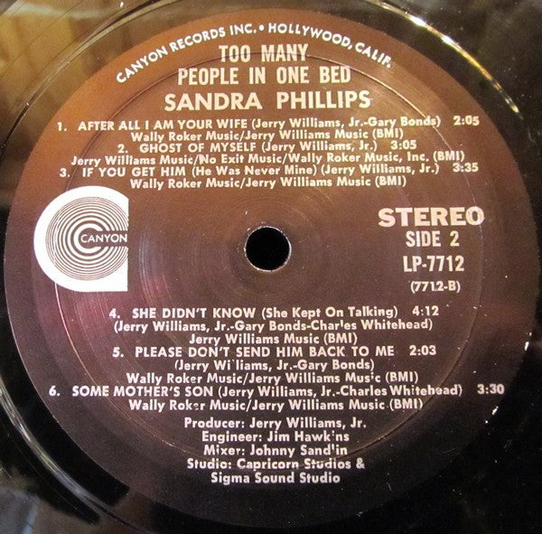 Sandra Phillips : Too Many People In One Bed (LP, Album)