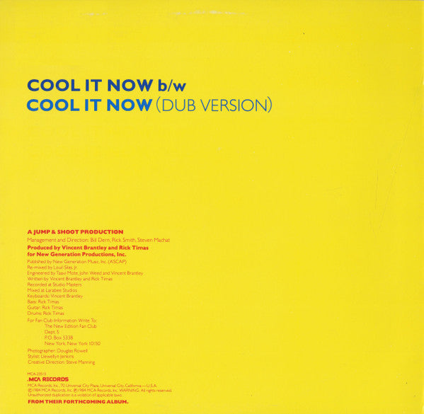 New Edition : Cool It Now (12", Single, Glo)