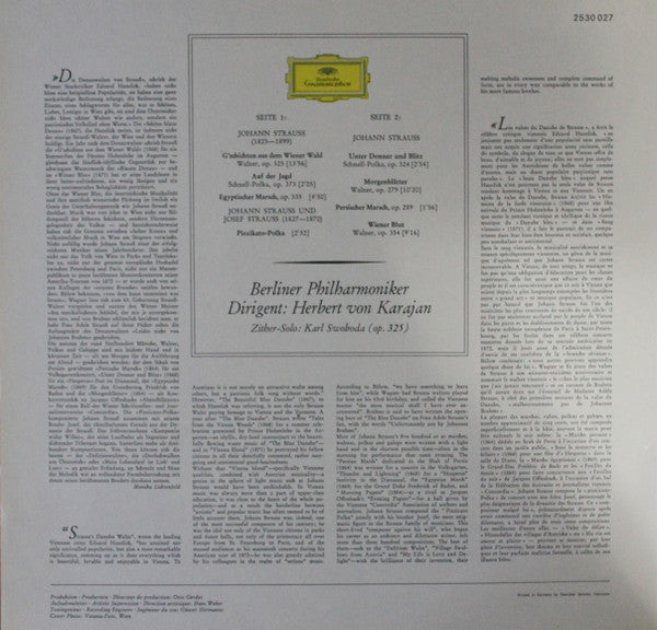 Johann Strauss Jr., Josef Strauß, Berliner Philharmoniker, Herbert von Karajan : Walzer - Polkas - Märsche (LP, Album)