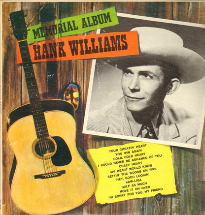 Hank Williams With His Drifting Cowboys : Memorial Album (LP, Album, RE)