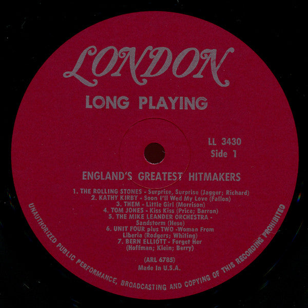 Various : England's Greatest Hitmakers (LP, Comp, Mono)