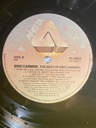 Eric Carmen : The Best Of Eric Carmen (LP, Comp, Club)