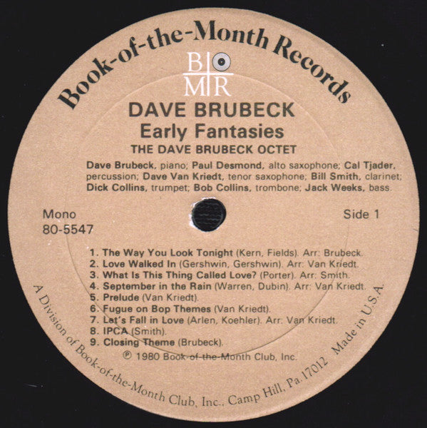 Dave Brubeck, The Dave Brubeck Trio, The Dave Brubeck Quartet, The Dave Brubeck Octet : Early Fantasies (3xLP, Comp, Mono + Box)