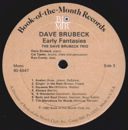 Dave Brubeck, The Dave Brubeck Trio, The Dave Brubeck Quartet, The Dave Brubeck Octet : Early Fantasies (3xLP, Comp, Mono + Box)