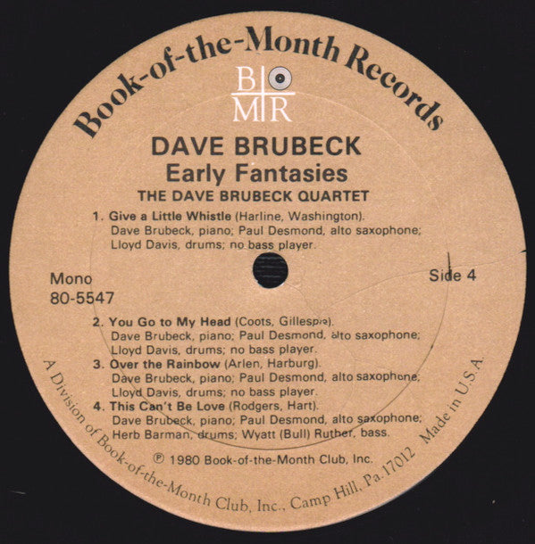Dave Brubeck, The Dave Brubeck Trio, The Dave Brubeck Quartet, The Dave Brubeck Octet : Early Fantasies (3xLP, Comp, Mono + Box)