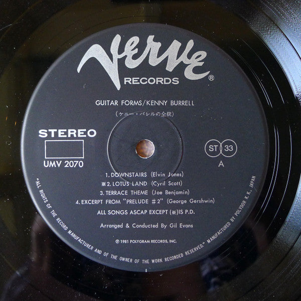 Kenny Burrell : Guitar Forms (LP, Album, RE, Gat)