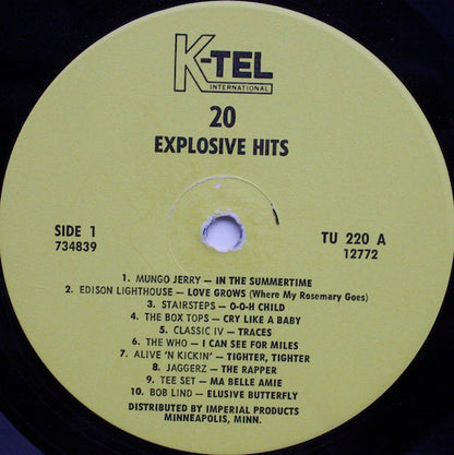 Various : 20 Explosive Hits (LP, Comp, Yel)